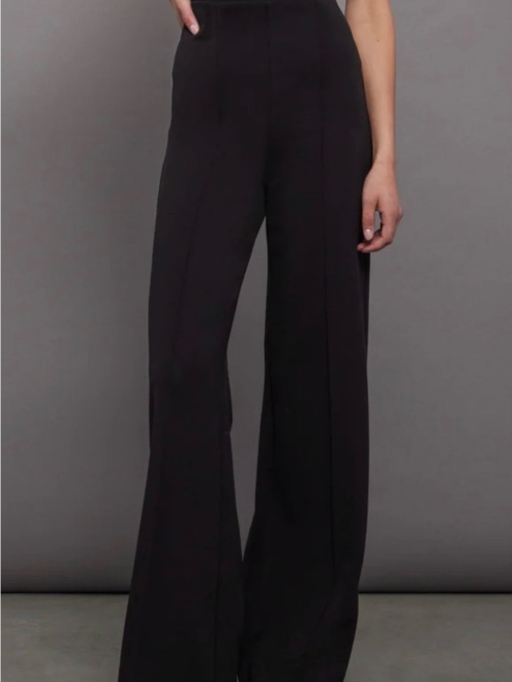 Carbon38 Scuba High Rise Wide Leg Pants M Black